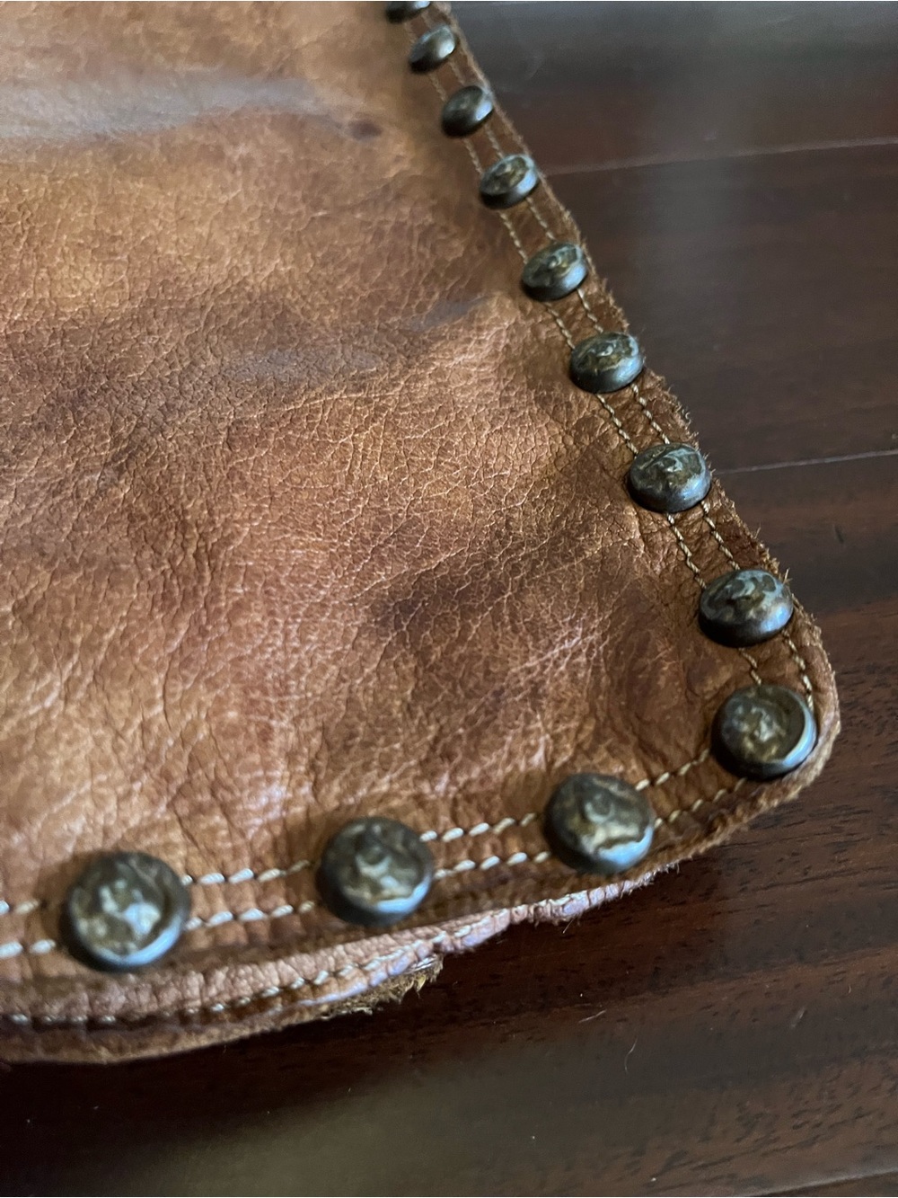Southwest studded leather bag messenger Italy pockets Sedona Western Cowgirl - Picture 7 of 10